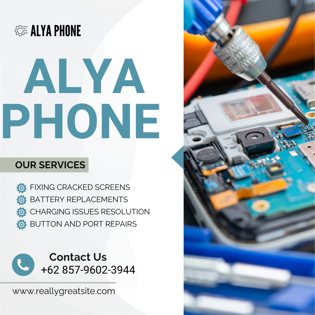 White And Blue Simple Phone Repair Service Facebook Post