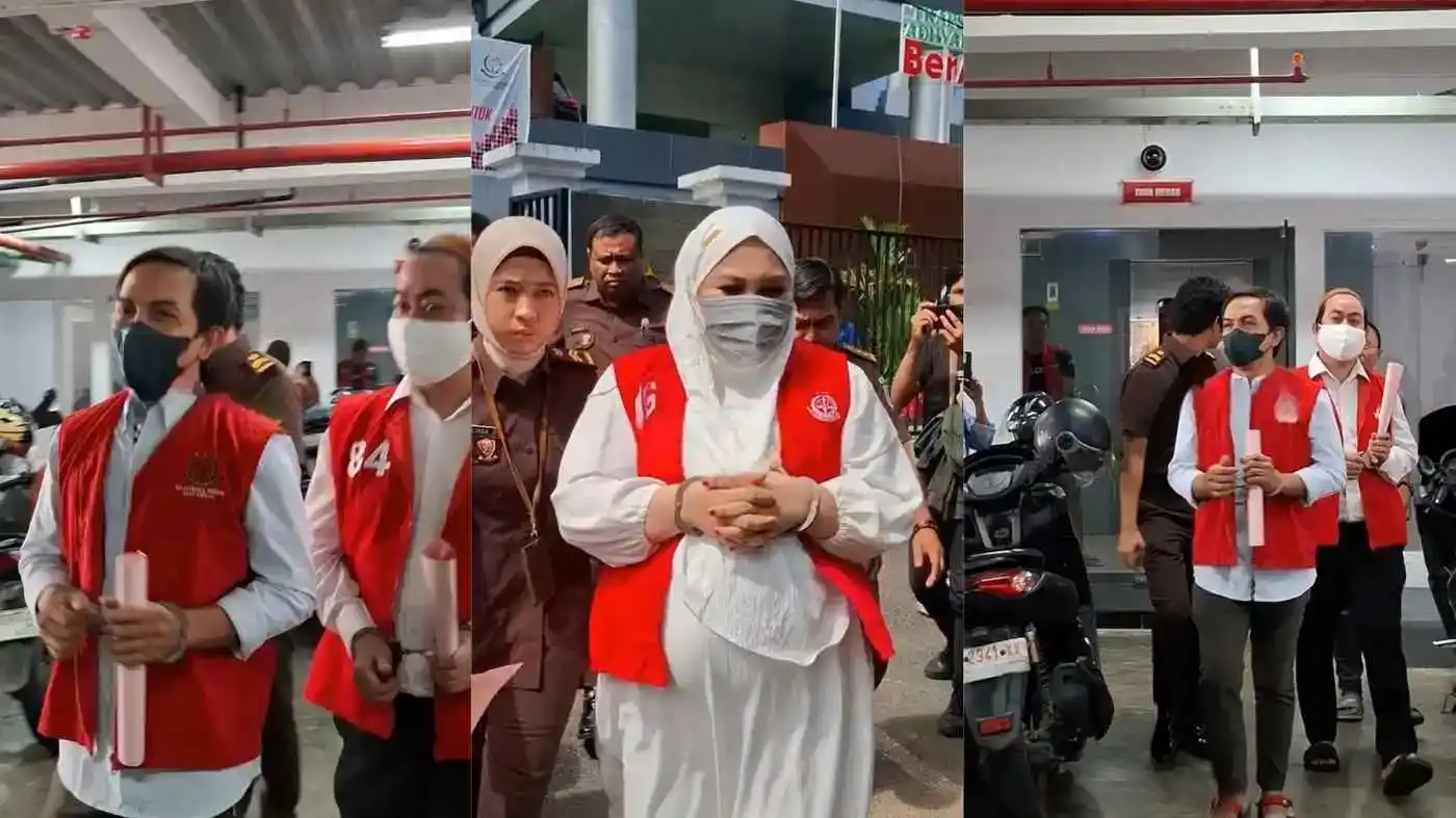 Foto penahanan 3 owner skincare merkuri Makassar Mira Hayat Agus Salim Mustadir Dg Sila