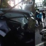 kondisi tabrakan beruntun di gowa perbatasan gowa Makassar