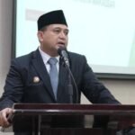 Wali Kota Makassar Munafri Arifuddin saaat memberi sambutan dalam pelantikan Sekretaris