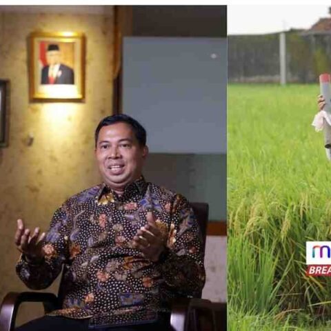 Kanan: Direktur Jenderal Survei dan Pemetaan Pertanahan dan Ruang (Dirjen SPPR) ATR/BPN, Virgo Eresta Jaya. Kiri: Warga memasang patok batas tanah secara mandiri dalam program GEMAPATAS 2025. (Foto: Dok. ATR/BPN)