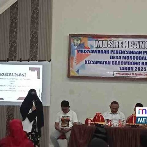 Suasana Musrenbang Desa Moncobalang 2025-2026 di Aula Kantor Desa Gowa