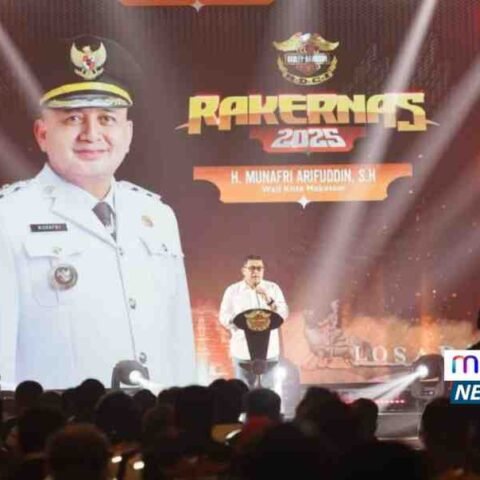 Wali Kota Makassar, Munafri Arifuddin, saat membuka Rakernas Harley Davidson Club Indonesia (HDCI) 2025 di Hotel Gammara, Sabtu (6/9/2025).