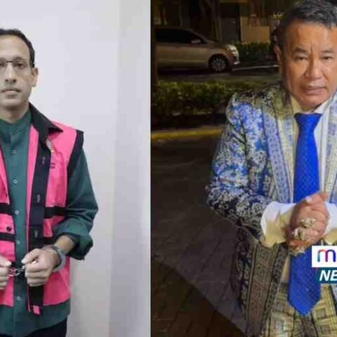 Kiri: Nadiem Makarim usai ditetapkan sebagai tersangka kasus dugaan korupsi pengadaan laptop Chromebook 2019–2022. Kanan: Pengacara Hotman Paris (Dok. Instagram @hotmanparisofficial).