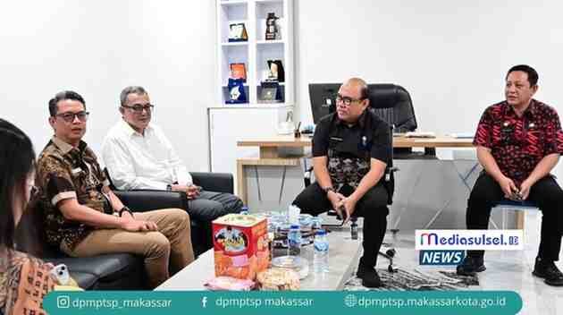 Kepala Dinas Penanaman Modal dan Pelayanan Terpadu Satu Pintu (DPMPTSP) Kota Makassar, Mario Said, menerima kunjungan Ombudsman RI.