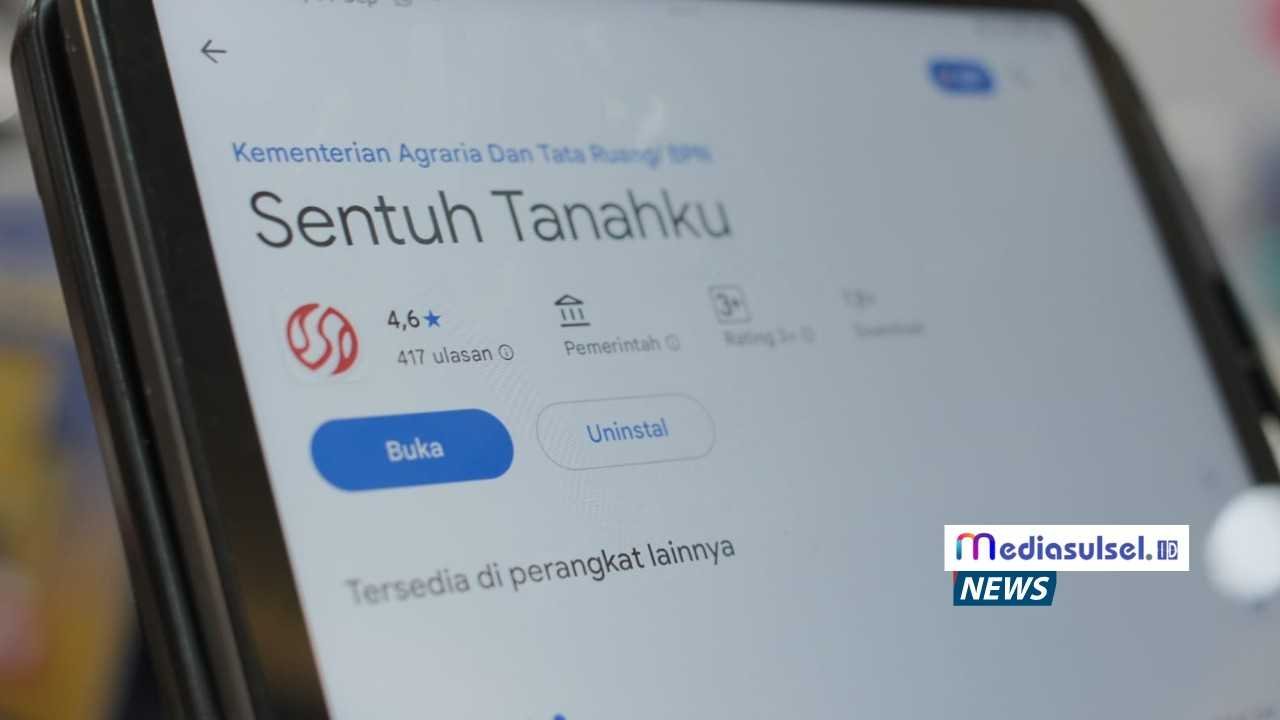 Tampilan aplikasi Sentuh Tanahku yang memudahkan masyarakat cek syarat dan biaya balik nama tanah.