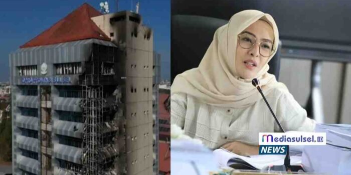 Kiri : Kantor DPRD Sulsel Pasca di bakar oleh  demonstran Kanan : Ketua DPRD Sulsel, Andi Rachmatika Dewi/IST Kiri : Kantor DPRD Sulsel Pasca di bakar oleh demonstran Kanan : Ketua DPRD Sulsel, Andi Rachmatika Dewi/IST