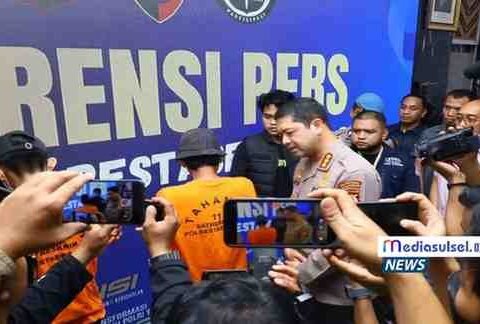 MA saat diinterogasi Kapolrestabes Makassar, Kombes Pol Arya Perdana (Foto: Humas Polrestabes Makassar)