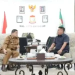 Ketua Fraksi NasDem DPRD Makassar Ari Ashari Ilham usai audiensi dengan Wali Kota Munafri Arifuddin di Balai Kota, Selasa (29/4/2025).