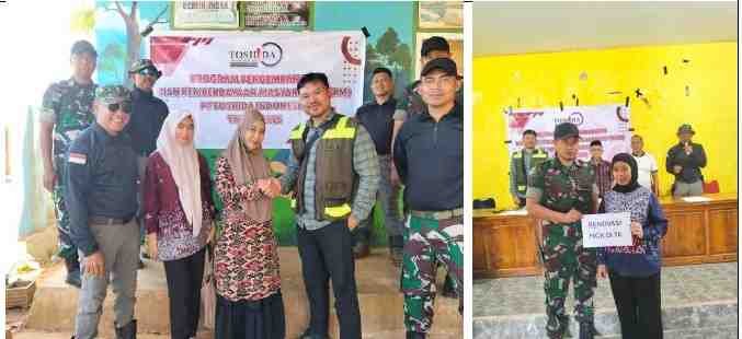 Perwakilan PT Toshida Indonesia bersama aparat desa saat meninjau Pustu dan Posyandu di Sopura, Kolaka—bagian dari realisasi PPM 2024–Q3 2025.