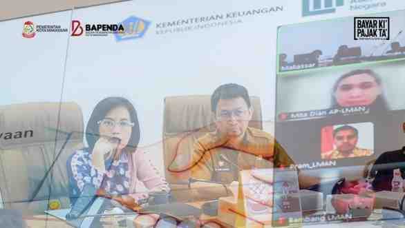 Suasana rapat pembahasan kerja sama PT LMAN dan Pemkot Makassar untuk pengembangan Makassar Creative Hub di Ruang Rapat BAPPEDA.