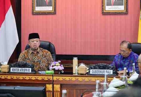 Menteri ATR/BPN Nusron Wahid menghadiri peluncuran integrasi NIB, NOP, dan NIK di Kota Denpasar yang dirangkaikan dengan Rakor Akhir GTRA Provinsi Bali, Rabu (26/11/2025).