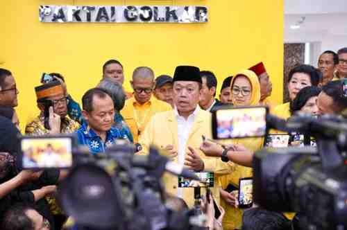 Menteri ATR/BPN Nusron Wahid menjadi keynote speaker dalam seminar reforma agraria di Kantor DPP Partai Golkar, Jakarta, Jumat (12/12/2025).