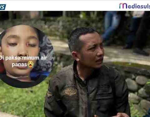 AYAH KORBAN — Anwar Satibi (38), ayah NS (12), memberikan keterangan terkait meninggalnya putranya yang diduga menjadi korban penganiayaan di Desa Bojongsari, Kecamatan Jampangkulon, Kabupaten Sukabumi, Jawa Barat. Kasus tersebut masih dalam penyelidikan aparat kepolisian./IST