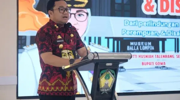 Wakil bupati Darwangsyah Muin saat membuka Musrenbang Perempuan, Anak dan Disabilitas di Baruga Tinggimae, Rujab Bupati Gowa, Kamis ,26 februari 2026.(Foto: Humas Gowa)