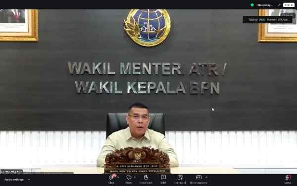 Wamen ATR/Waka BPN Ossy Dermawan saat menjadi narasumber dalam Webinar Nasional MAPPI di Jakarta, Senin (23/02/2026).
