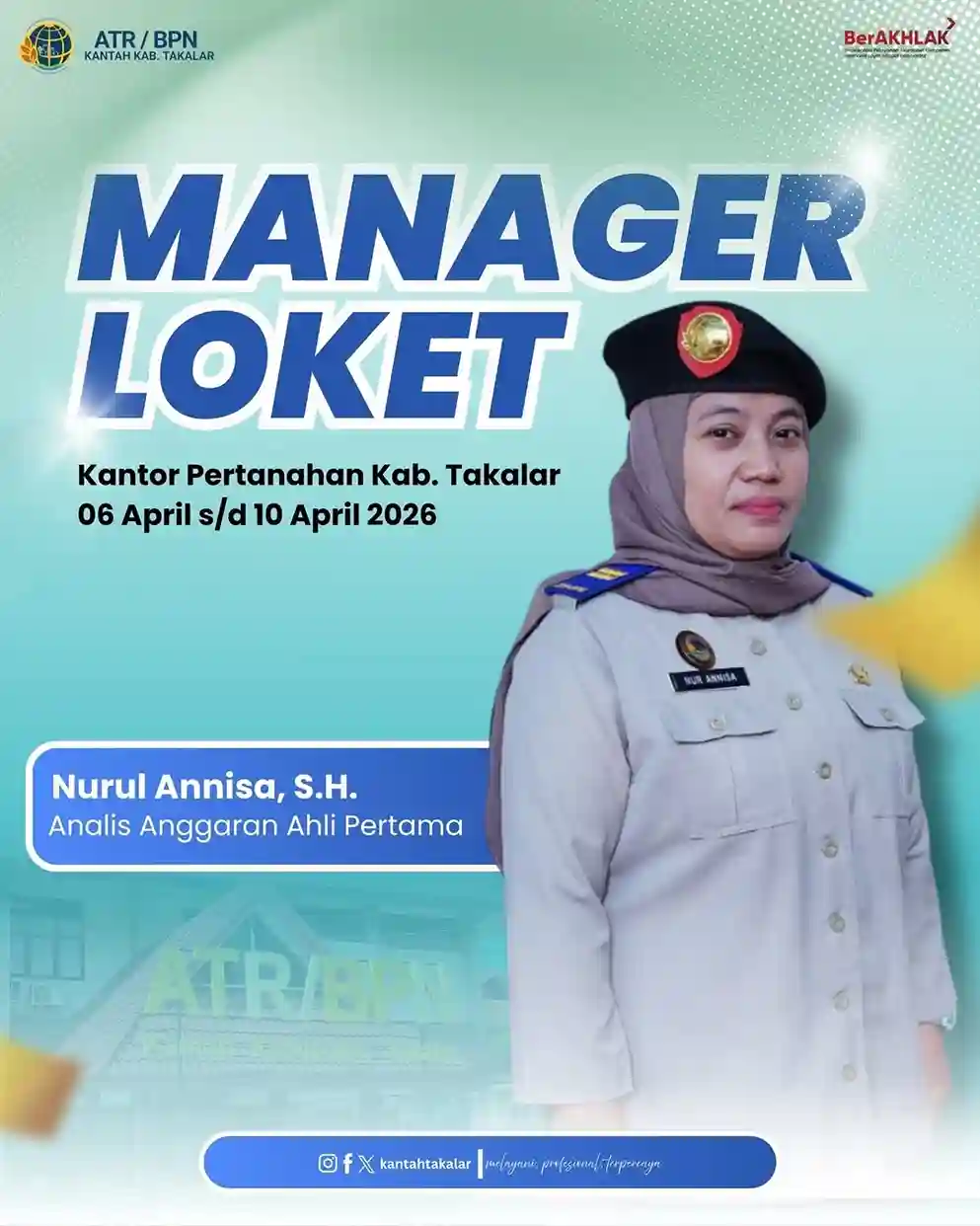 Manager Loket Kantah Takalar Dukung WBK dan WBBM Manager Loket Kantah Takalar Dukung WBK dan WBBM