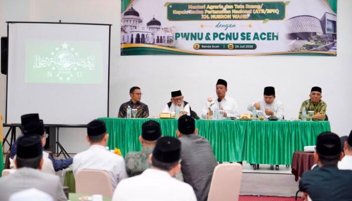 Nusron Ajak PWNU dan PCNU Aceh Percepat Sertipikasi Tanah Wakaf