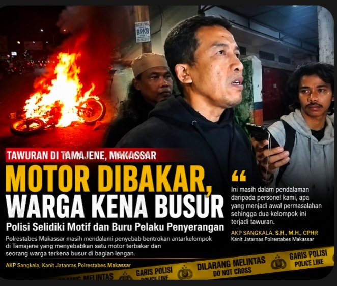 Tawuran Pecah di Tamajene Makassar, 1 Orang Kena Busur dan Motor Dibakar 1 IMG 20260802 115927