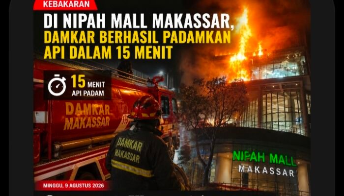 Kebakaran di Nipah Mall Makassar, Damkar Berhasil Padamkan Api dalam 15 Menit