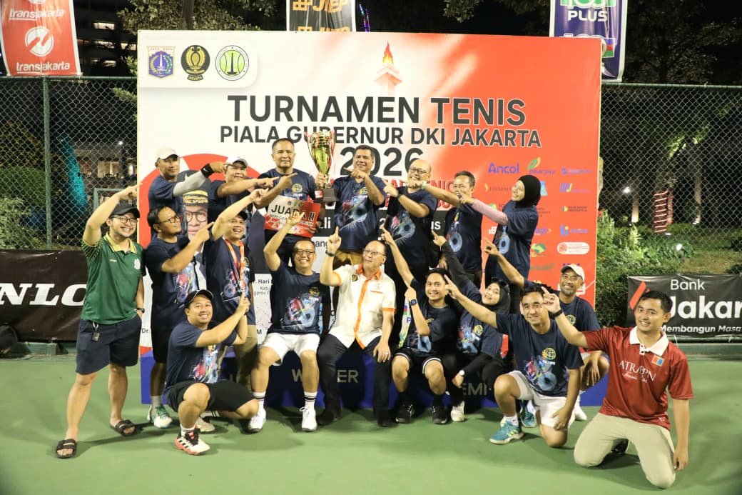 Tim tenis Kementerian ATR/BPN meraih juara kedua Turnamen Tenis Piala Gubernur DKI Jakarta 2026