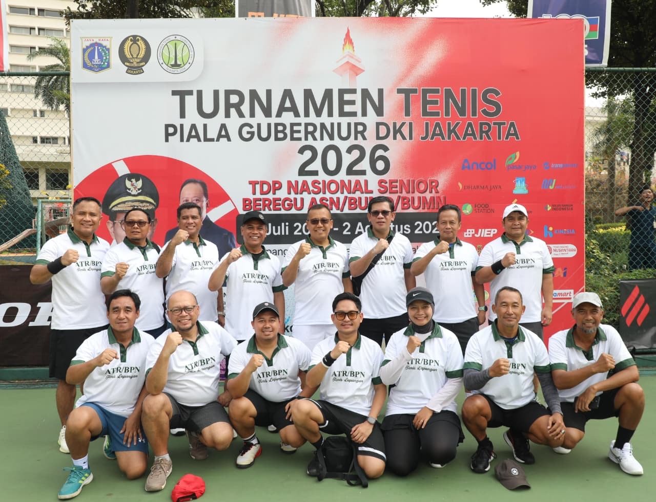 Tim tenis Kementerian ATR/BPN mengikuti Turnamen Tenis Piala Gubernur DKI Jakarta 2026