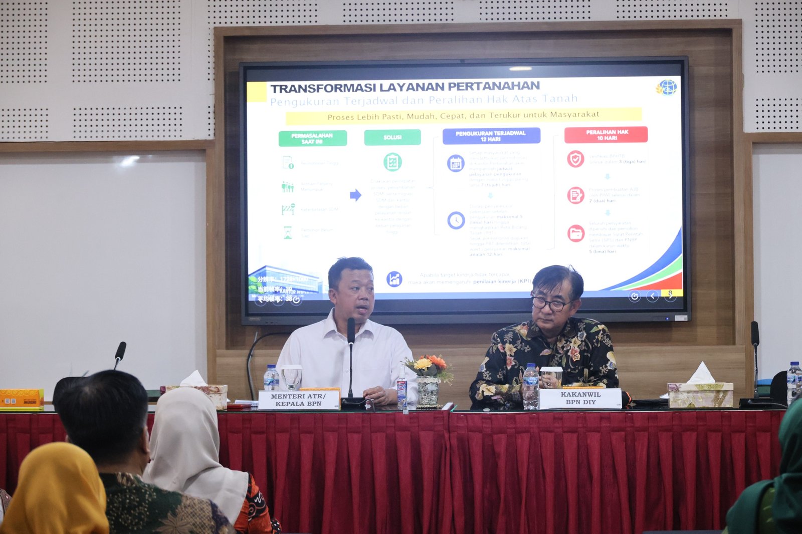 Nusron Jelaskan Skema Layanan Tanah 10 Hari kepada IPPAT Yogyakarta 1 layanan tanah 10 hari — dokumentasi Kementerian ATR/BPN