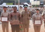 Penerima piagam penghargaan pensertipikatan tanah BMN berfoto bersama dalam rangkaian HANTARU 2026
