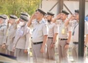 Pegawai Kantor Pertanahan Kabupaten Takalar mengikuti apel pagi pada Senin 5 Oktober 2026