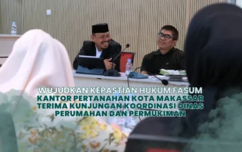 Kantah Makassar Bahas Sertipikasi PSU Perumahan bersama Dinas Perumahan 3 Pertemuan koordinasi Kantor Pertanahan Kota Makassar dan Dinas Perumahan dan Permukiman membahas sertipikasi PSU, 23 Oktober 2026