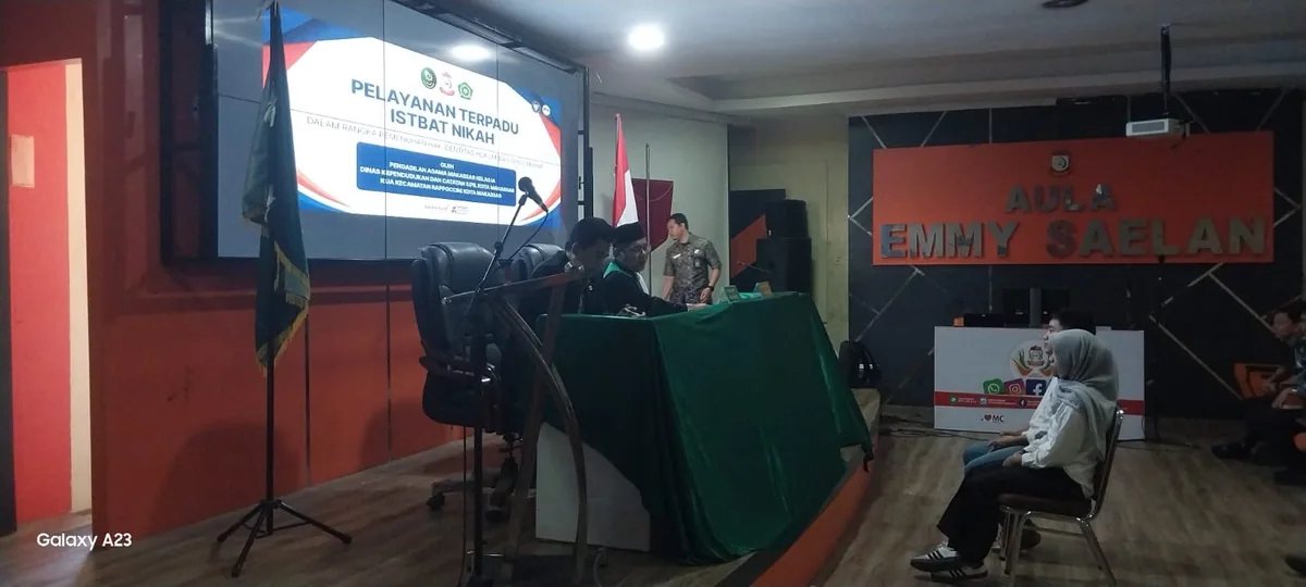 Kecamatan Rappocini Makassar Jadi Lokasi Sidang Terpadu 1 Pelaksanaan sidang terpadu Pengadilan Agama di Kantor Kecamatan Rappocini Makassar pada 23 Oktober 2026